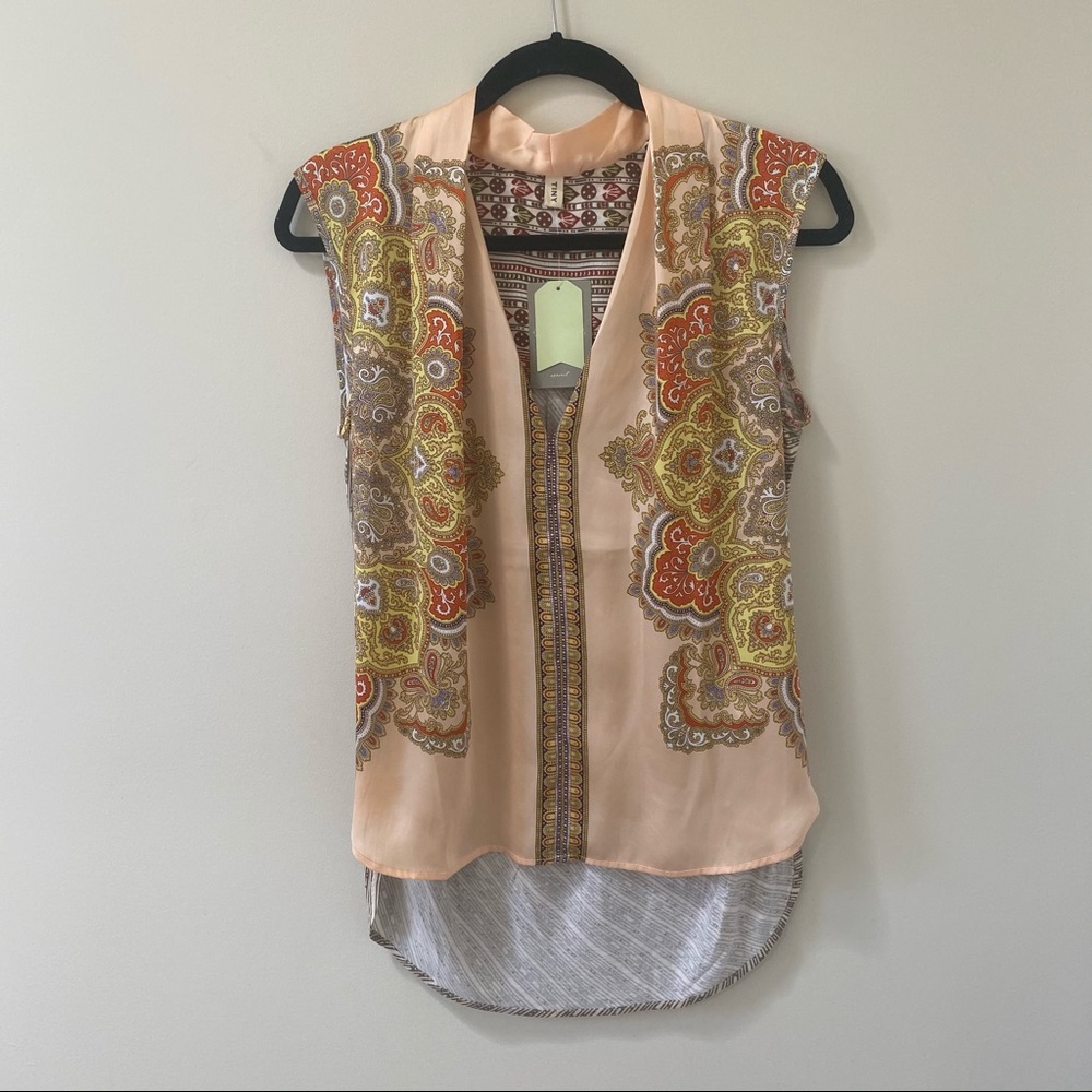 Anthropologie TINY Brand Cap Sleeve Silky Blouse